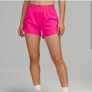 Size 4 LULULEMON “sonic pink” nwt 4inch shorts